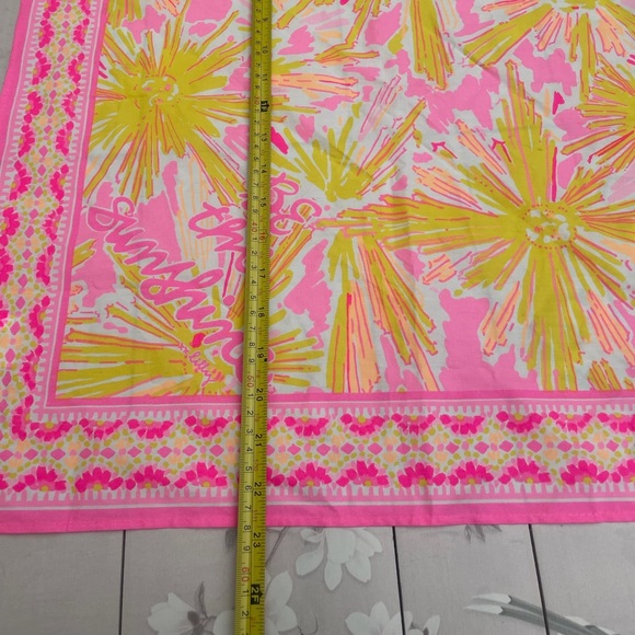 Lilly Pulitzer Pink and Yellow Patterned Scarf - Picture 5 of 7